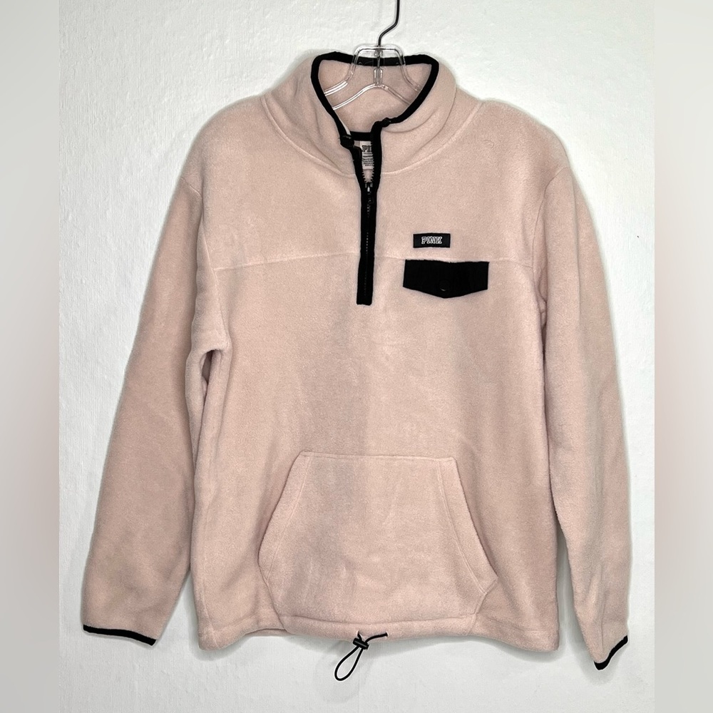 PINK VS WOMENS PALE PINK FLEECE PULLOVER OUTERWEAR TOP #133